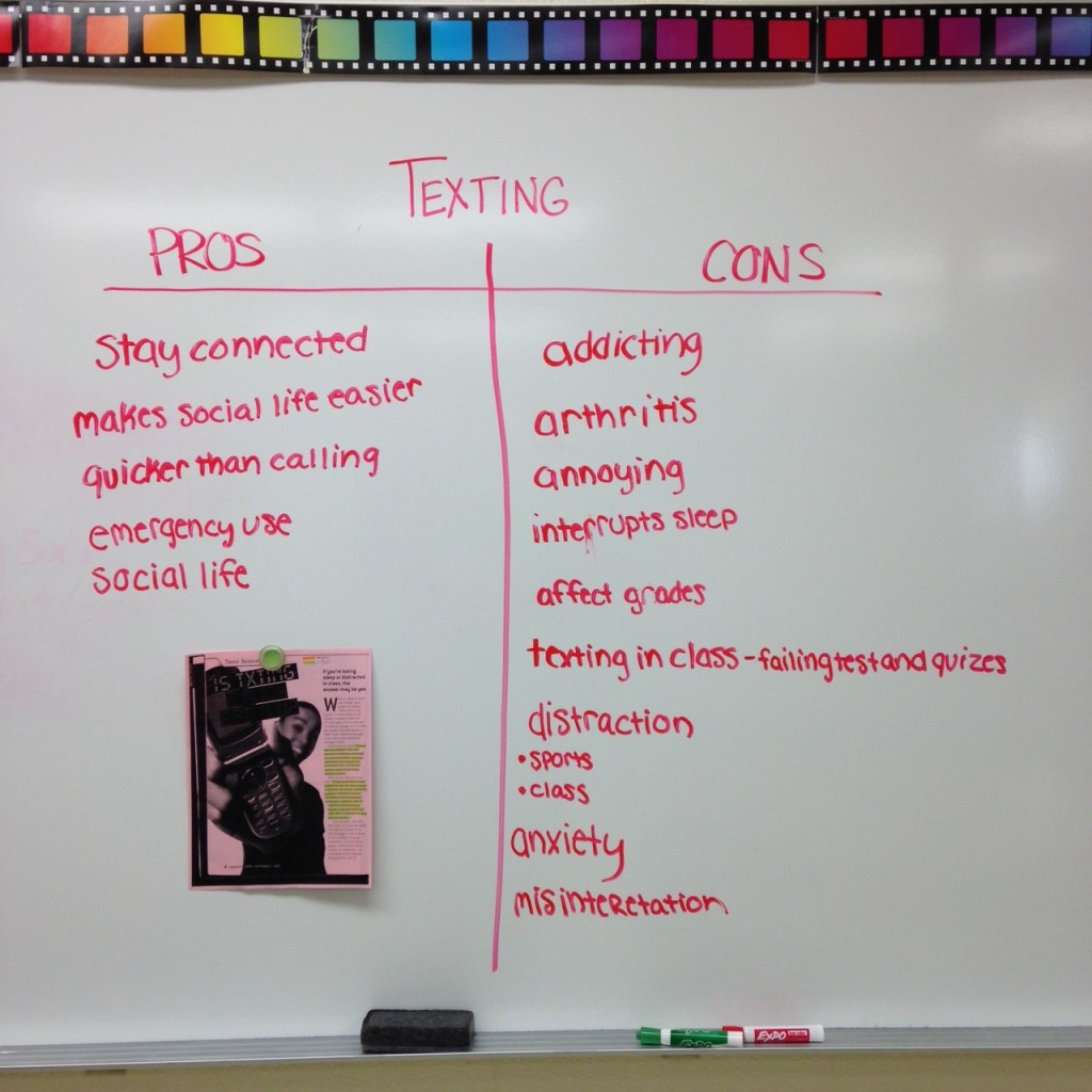 Texting Pros Cons (c) Kristen Dembroski