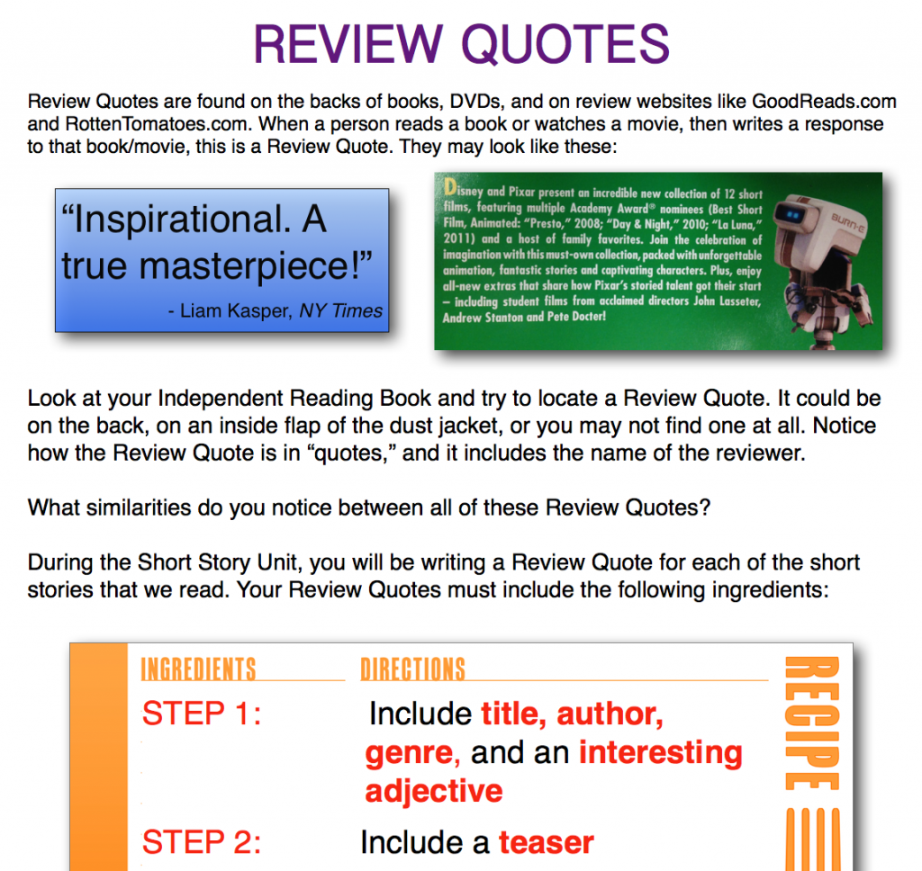 Review Quotes (c) Kristen Dembroski