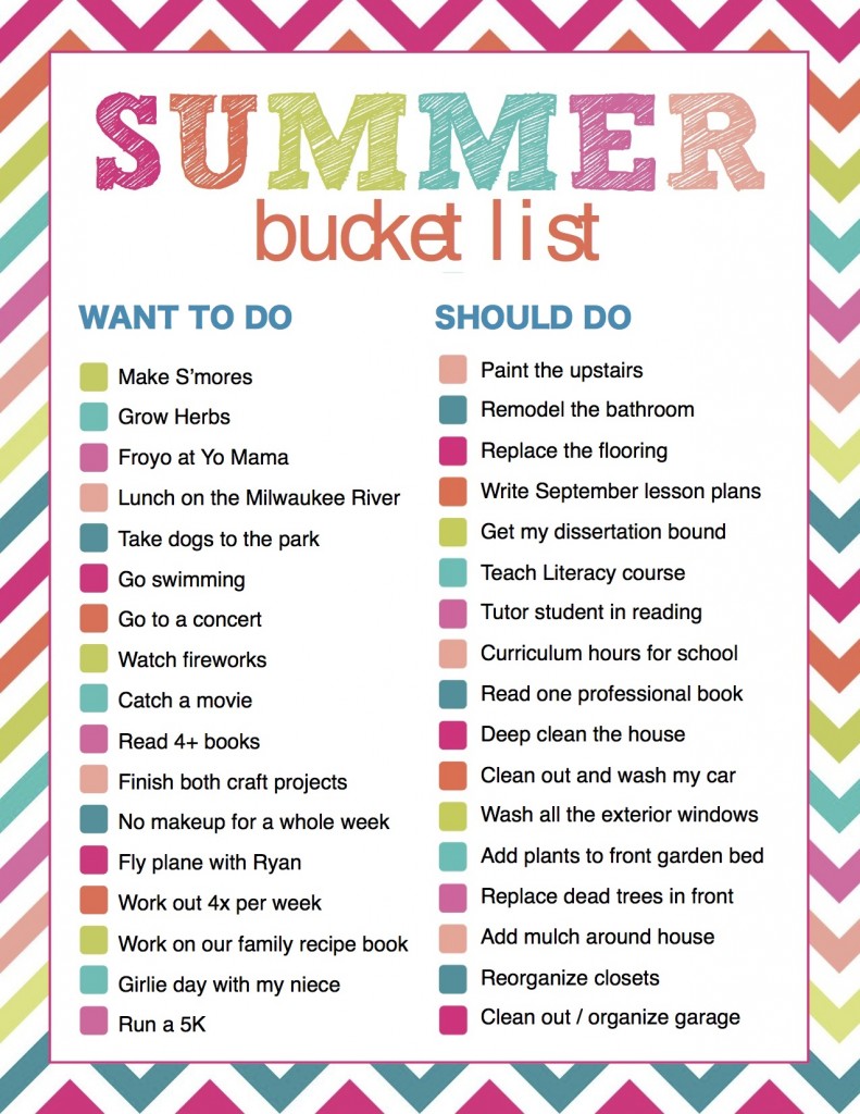 Summer Bucket List 2014 (c) Kristen Dembroski