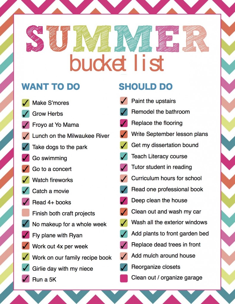 Summer Bucket List Completed 2014 (c) Kristen Dembroski